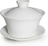 Vista 12 de Liang baobao Juego de té tradicional de Gaiwan con tapa y platillo Taza de té de gongfu tazas de té de porcelana de 10 oz