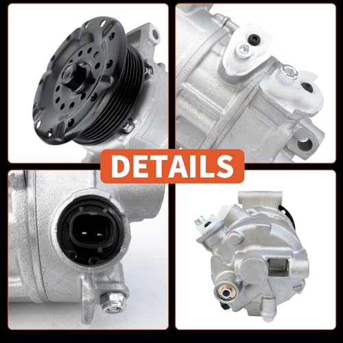 Image of AC Compressor With Clutch for Jeep Compass,Patriot 2.0L,2,4L 2007-2008 | Automotive Air Conditioning Replacement Part Fit for Dodge Caliber 1.8L,2.0L,2.4L 2007-2008,Replaces 5058228AE, 5058228AF