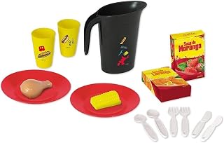 Mielle Brinquedos, Coleção Disney Junior, Mickey, Kit de Jantar Completo com 15 peças, Preto, Vermelho e Amarelo
