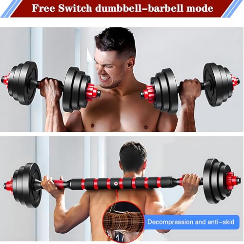 Adjustable-Dumbbells-Sets,Free Weights-Dumbbells Set of 2 Convertible To Barbell A Pair of Lightweight for Home Gym,Women and Men Equipment4