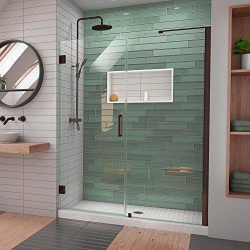 DreamLine SHDR-2059722-06 Unidoor-LS 59-60 in. W x 72 in. H Frameless Hinged Shower Door with L-Bar in Oil Rubbed Bronze #1