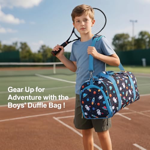 Image of Bagseri Boys Duffle Bag for Travel - Kids Gym Bag with Shoe Compartment