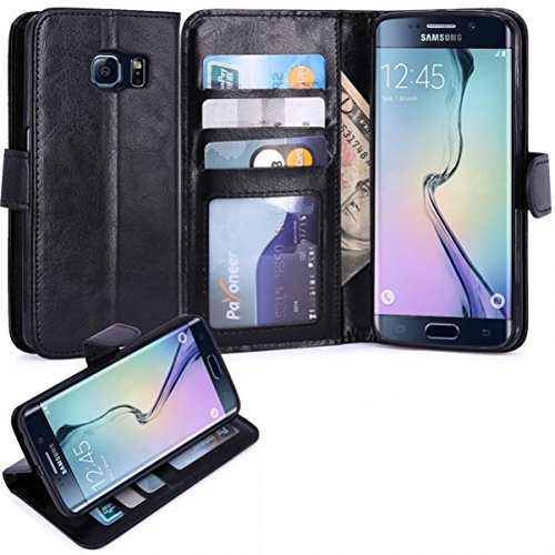 AT&T Samsung Galaxy S6 Edge (SM-G925A) Case, PU Leather Pouch Wallet Case Flip
