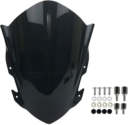 Parabrisas de motocicleta RC125 RC200 RC390 de doble burbuja para KTM RC 390 200 125 2014 2015 2016 2017 2018 2019 2020 2021 (humo oscuro)