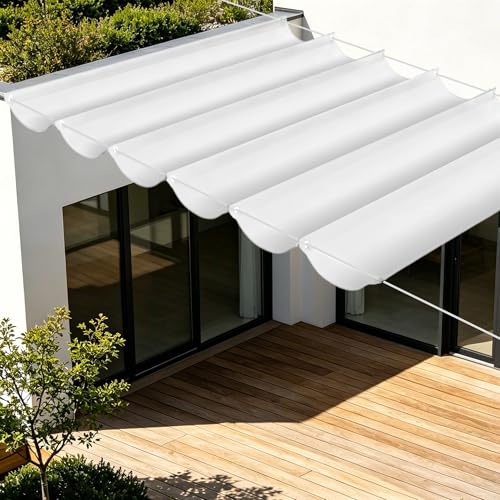 Toile d'ombrage rétractable 1000x400 pare soleil extérieur blanc