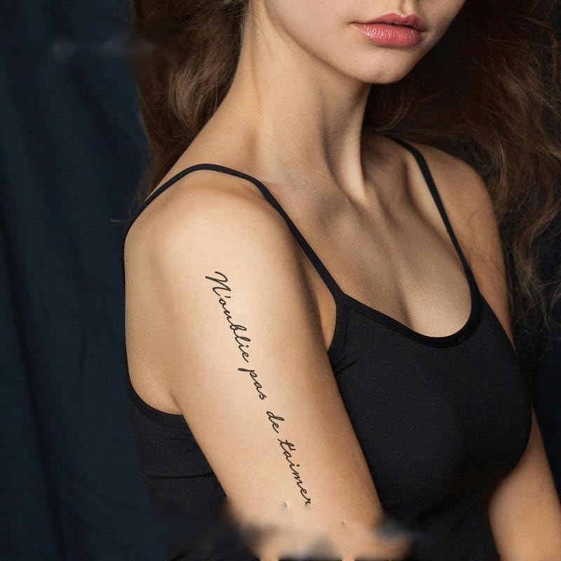 Miniatura 2 de French DonT Forget To Love Yourself Leg Wrist Sexy Domineering Temporary Tattoo Sticker Juice Plant Ink Waterproof Semi-Permanent And Lasting 2 Weeks