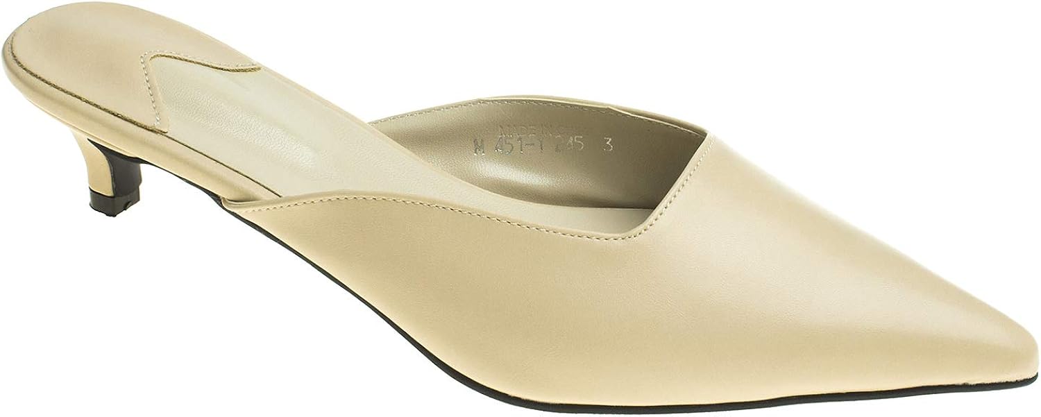 Pointed toe mules kitten heel Clearance