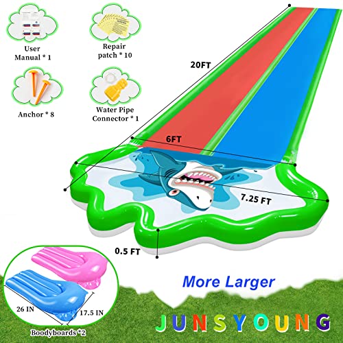 Slip And Slide Lawn Inflatable Water Slide - Heavy Duty Slip Slide With 2 Bodyboards,20X6Ft 10 Lb,Lawn Waterslide Summer Toy With Sprinkler For Kids Adults Backyard Summer Party Yard Outdoor Play #TOP3