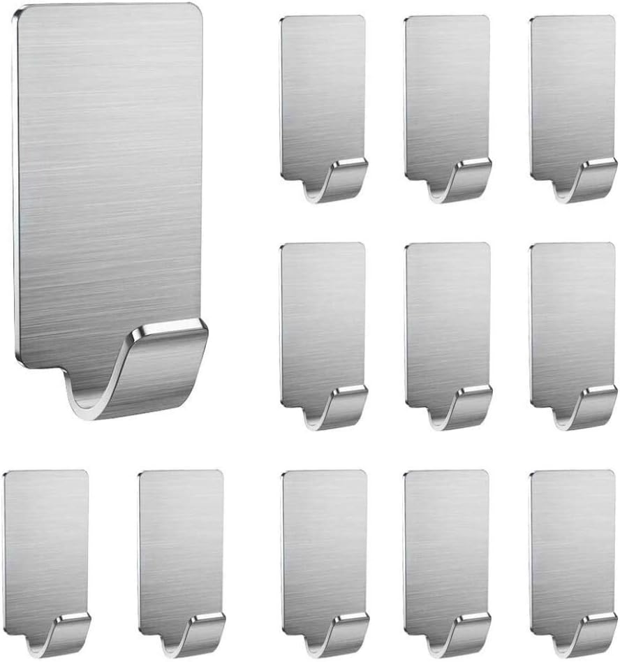 Koksi No Drill Hooks Stainless Steel SelfAdhesive Hanger, Use in