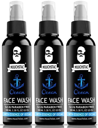 Muuchstac Ocean Face Wash for Men | Fight Acne & Pimples, Brighten Skin, Clears Dirt, Oil Control, Refreshing Feel - Multi-Action Formula (3x100 ml) (Image - 1)