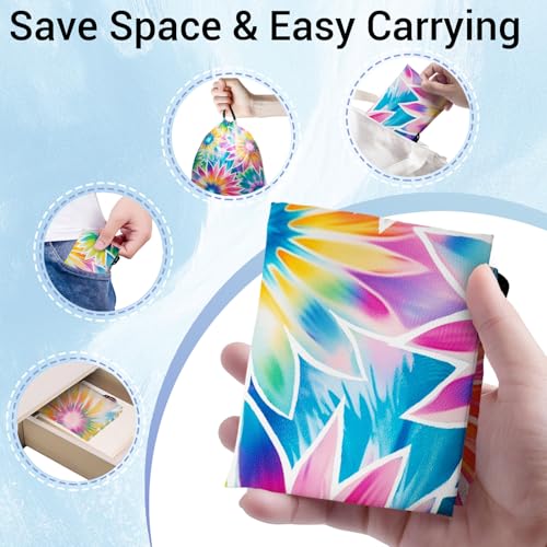 Image of Tie Dye Flower Grip Bags Rainbow Adjustable Drawstring Gymnastics Grip Bag for Gymnasts