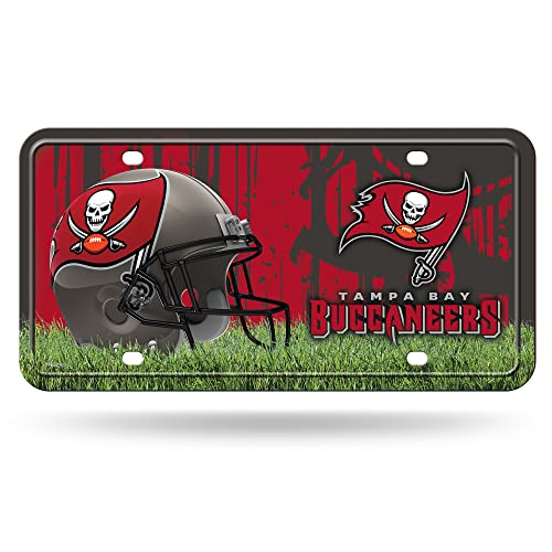 Rico Industries NFL Tampa Bay Buccaneers Primary Metal Auto Tag 8.5" x 11" - Great for Truck/Car/SUV