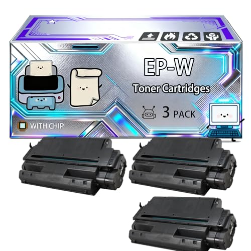 EP-W Toner Cartridges Compatible for Canon LBP2460N Printers, With Chip, 16500 Pages, Vibrant Colours (3 Pack Black)