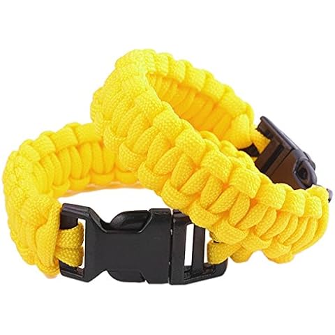 squaregarden Survival Paracord Bracelet Outdoor Wraps Emergency 350 Parachute Bracelet 9inch Pack of 2 Cover