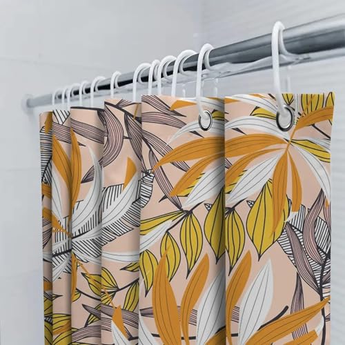 Rideau de douche vintage vert à fleurs imperméable 165x153 cm