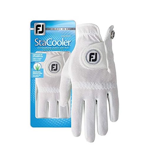 FootJoy Women's StaCooler Golf Glove, Pearl Large, Worn on Left Hand