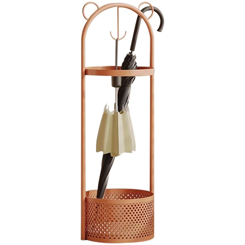 Flyiodfcxv Orange Color Umbrella Stand, Entryway Creative Bear-Shaped, Large-Capacity With Drain Tray(Orange Color)