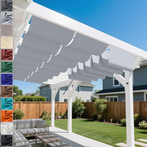 Upgrade Voile d'ombrage rétractable, avec œillets, 0,9 x 3 m, store ondulé sur mesure, imperméable, 95 % de protection anti-UV et résistant aux...