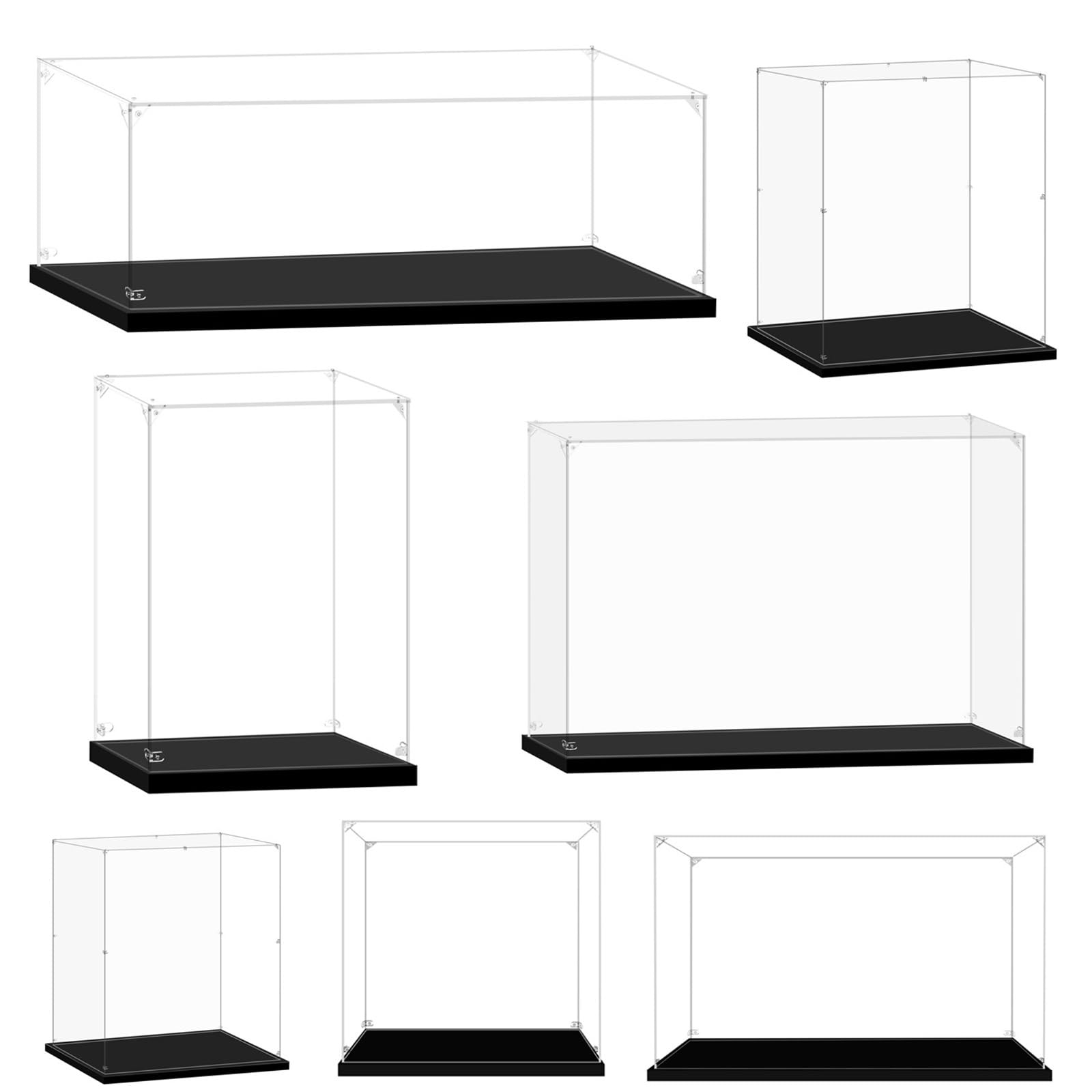Vitrina Expositora Transparente Caja de Almacenamiento for Figuras Muñecas Modelos Coches(30x15cm Base,H 15cm)