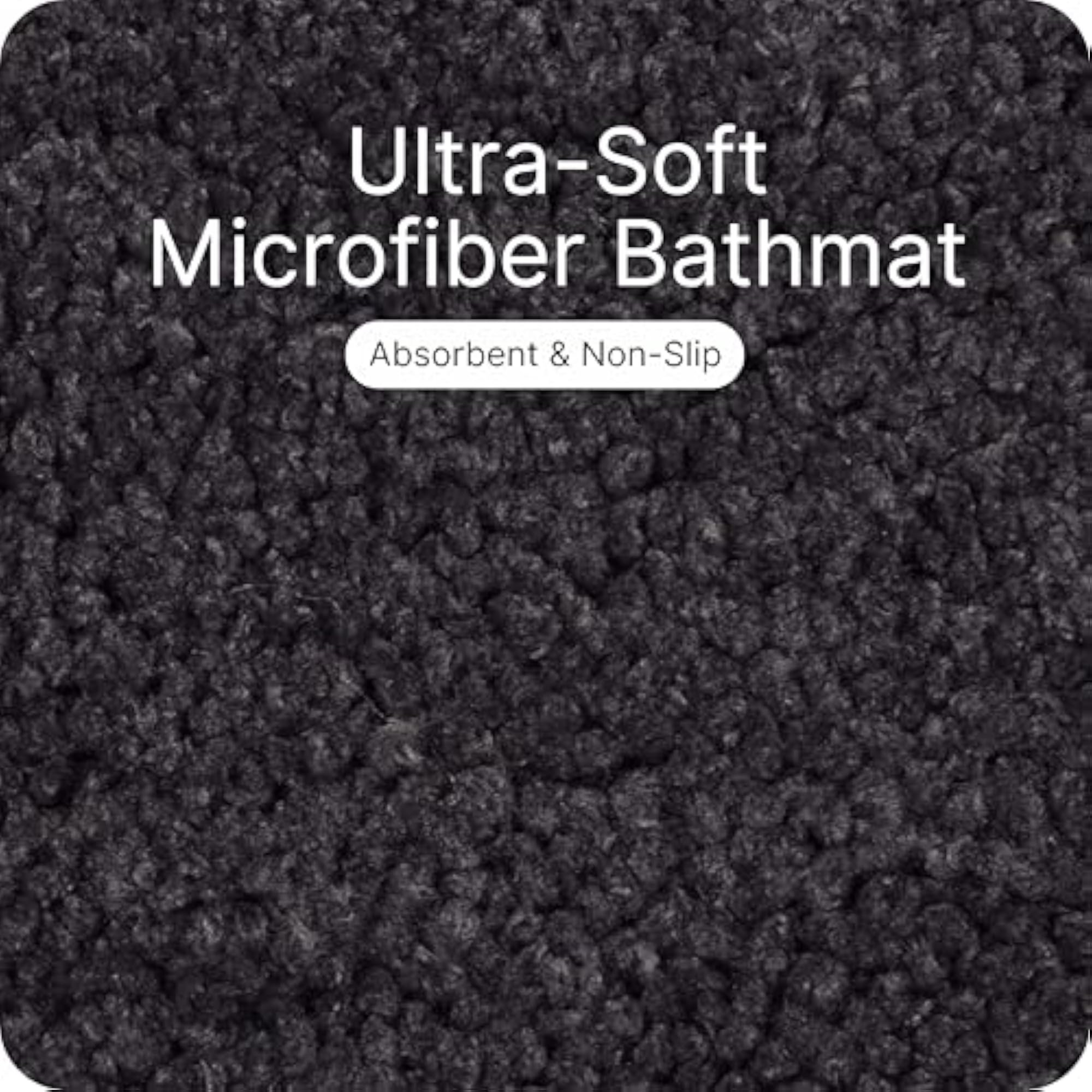 Grey Soft Microfiber Solid Design Anti-Skid Carpet