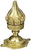 Indian Art Home décor Ganesha Aarti Diya Oil Wick Brass Lamp Lotus Flower 4 Inch