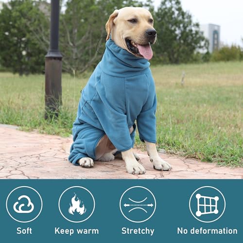 Chaqueta de perro XL turquesa impermeable Leberna con forro polar 4