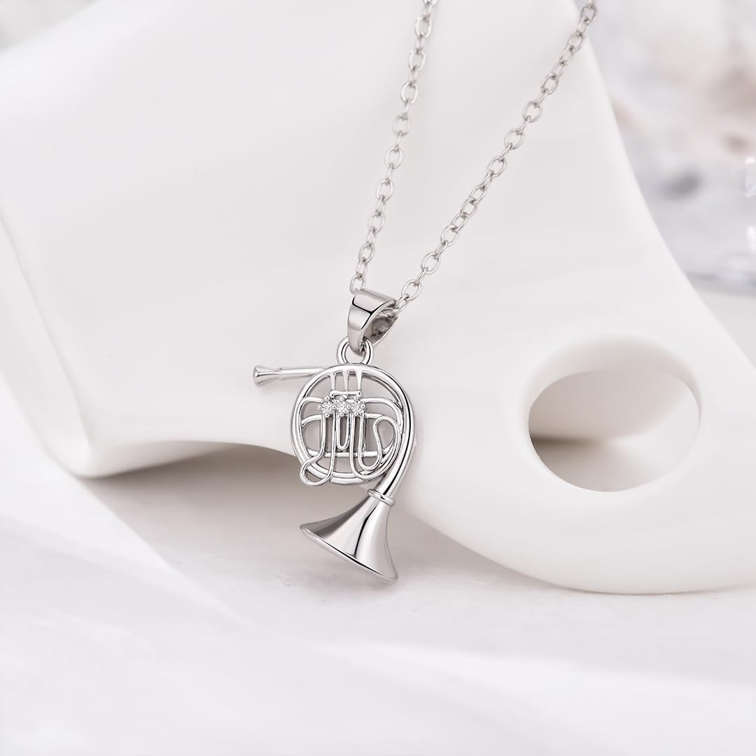 Silver/Gold Plated French Horn Necklace French Horn Music Jewelry Gifts for Women - Image 4