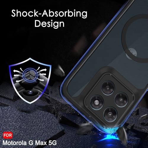 Image of TheGiftKart Hybrid Shockproof Back Cover Case for Motorola Moto G Max 5G Compatible with MagSafe | Camera Protection Module | Hard Back Cover Case (PC & TPU, Translucent Smoke Matte Back, Black Sides)