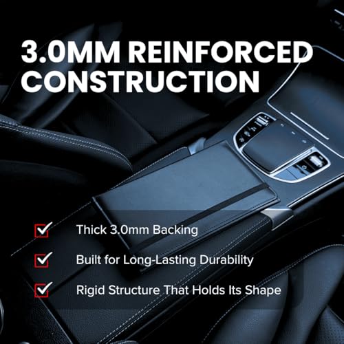 LINTRU Car Registration and Insurance Holder Trifold, Oversized Fit with Reinforced Construction, Matte PU Leather Vehicle Glove Box Organizer for Documents, Car Accessories for Men and Women - Thumbnail 3