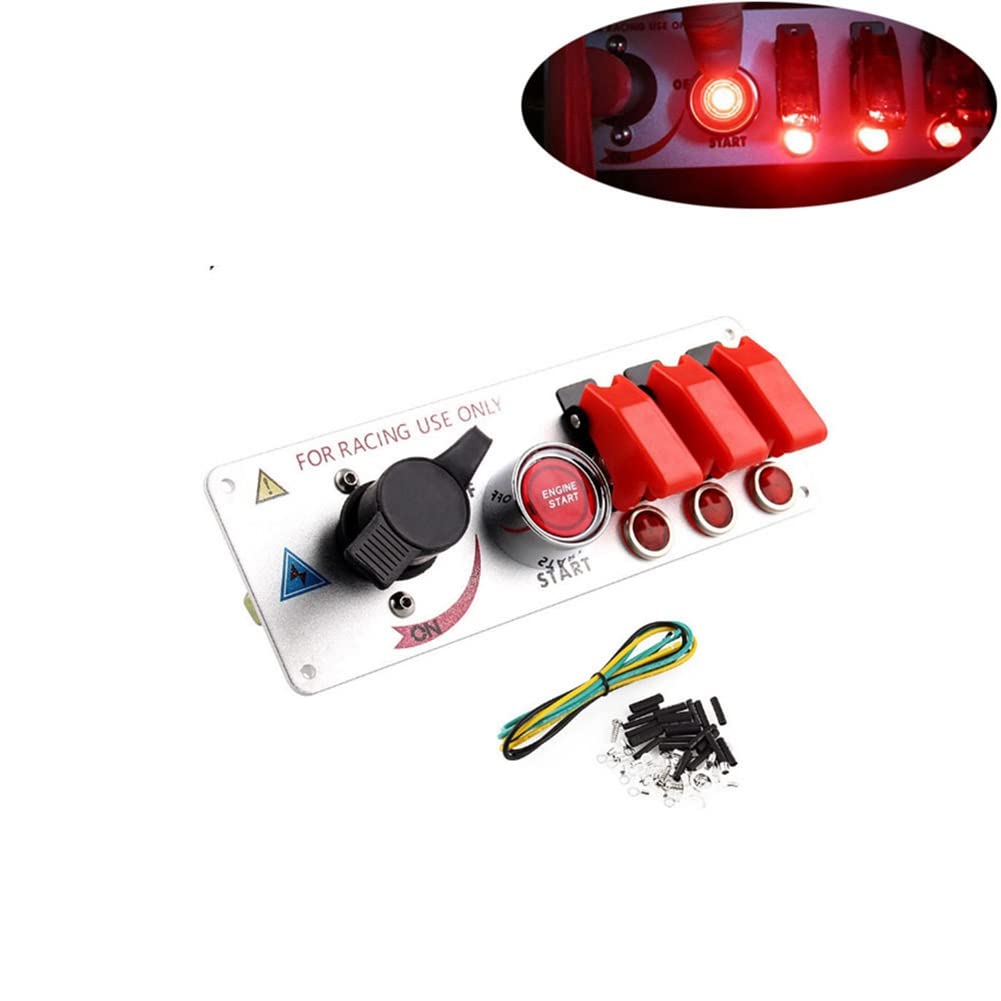 Interruptor De Encendido De Carreras, Panel De Interruptor De Encendido Del Coche Interruptor De Botón Pulsador LED De Arranque Del Motor Para El Panel Deportivo Del Panel De Encendido Automático