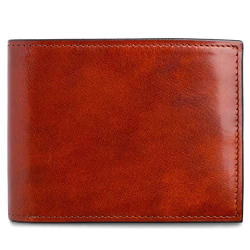 Bosca Men's Wallet, Old Leather Continental Bifold Wallet With I.d. Flap, Cognac #TOP6