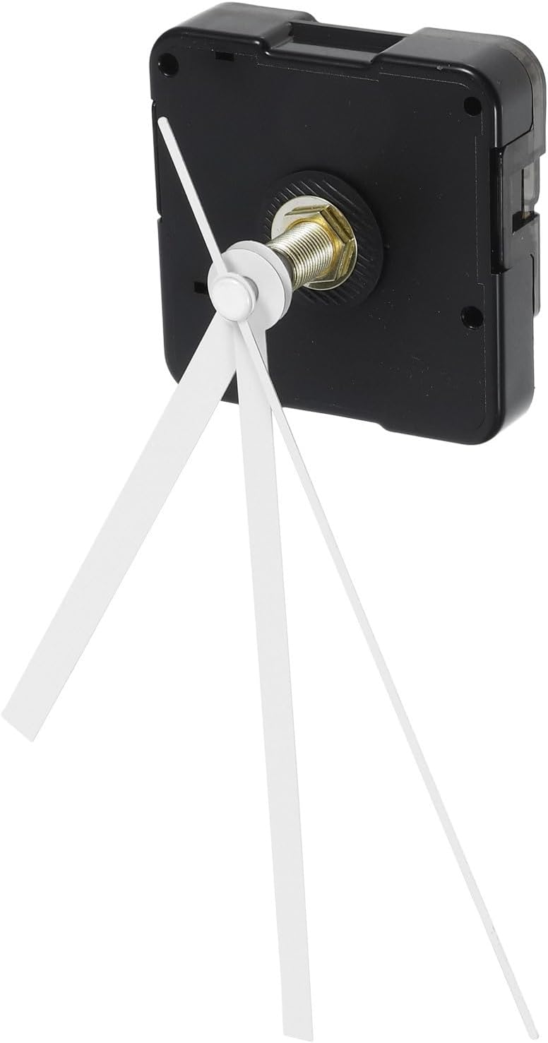 TENDYCOCO Silent Clock Movement Kit for DIY Clock Replacement, White Straight Hands, Easy Install, Durable Plastic & Aluminum, Ideal for Kitchen Decoration, 5.59 X 2.36 X 0.59 Inches