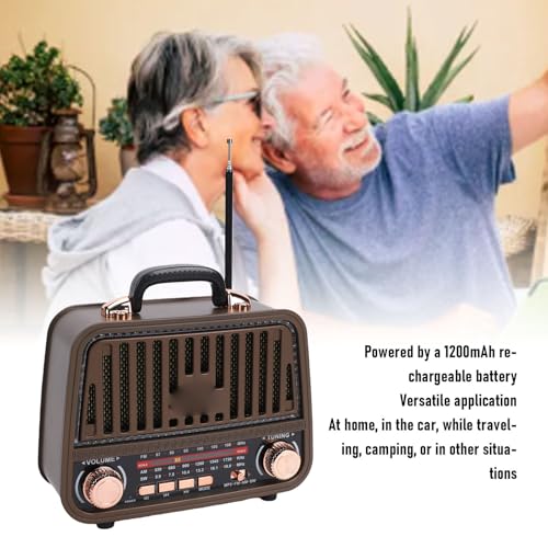 Altavoz Retro Bluetooth con Radio AM FM SW Recargable miniatura 4