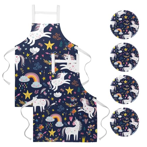 Tablier de serveuse licorne ideal pour le nettoyage de la maison et la patisserie