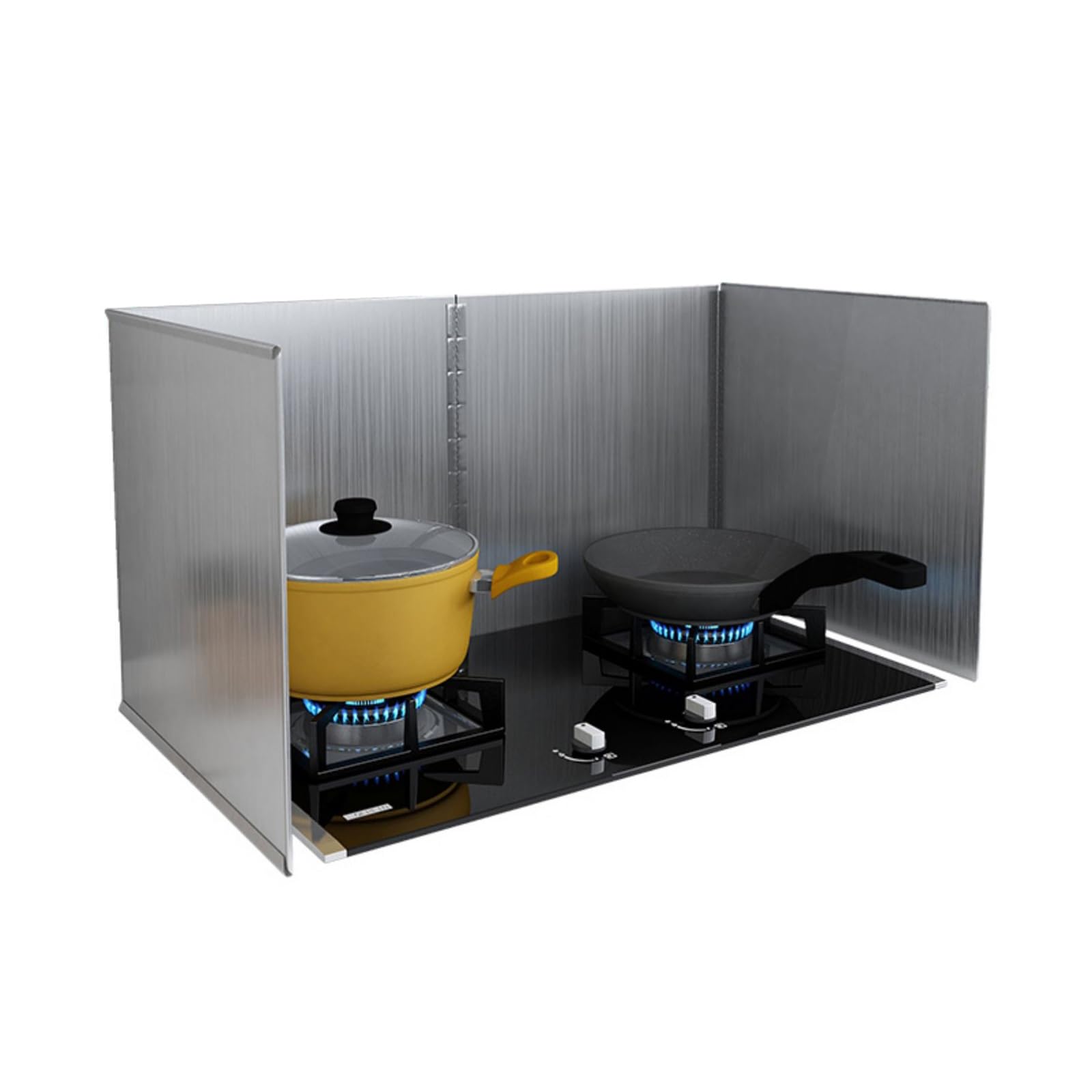 Déflecteur de graisse de cuisine pliable en acier inoxydable pour protection murale