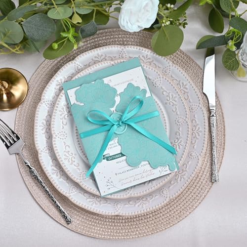 Image of Double Face Turquoise Satin Ribbon 1 /4 inch X 50 Yards Polyester Turquoise Ribbon for Gift Wrapping Very Suitable for Weddings Party Hair Bow Invitation Decorations and More