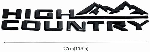 Miniatura 2 de Kit 4X 2019-2024 Silverado High Country Emblema Fender Portón Trasero Logotipo 3D Placa Nombre Reemplazo para High Country (negro brillante)