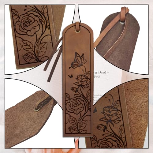 MAYJOYDIY 4Pcs Flower Butterfly Leather Bookmark - Image 4