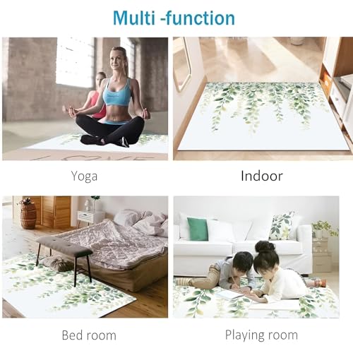 Tapis resistant lavable grand format motif feuillage naturel entree - 6