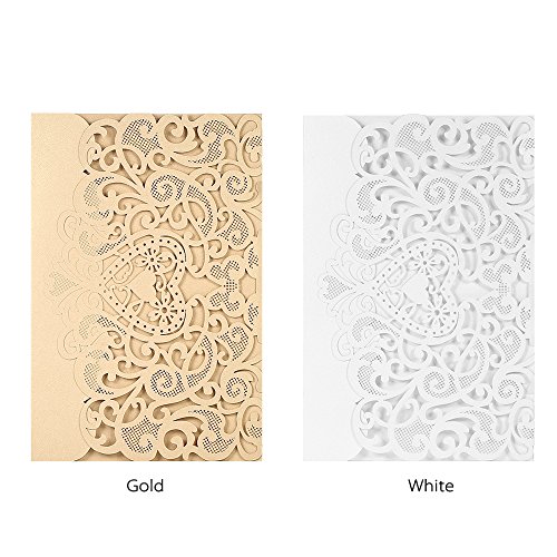Baugger - 1 pçs/set Cartão de Convite de Casamento Tampa De Papel De Pérola Corte A Oco Padrão de Co