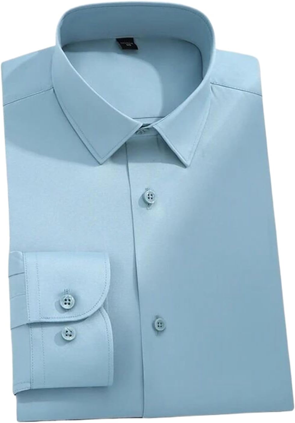Long Sleeve Shirts for Men Slim Fit Formal Plian Shirt Soft Business Tops