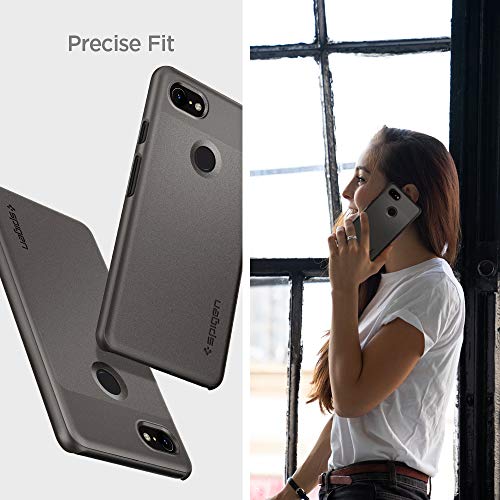 Image of Spigen Thin Fit Back Cover Case Compatible with Google Pixel 3 (Poly Carbonate | Graphite Gray)