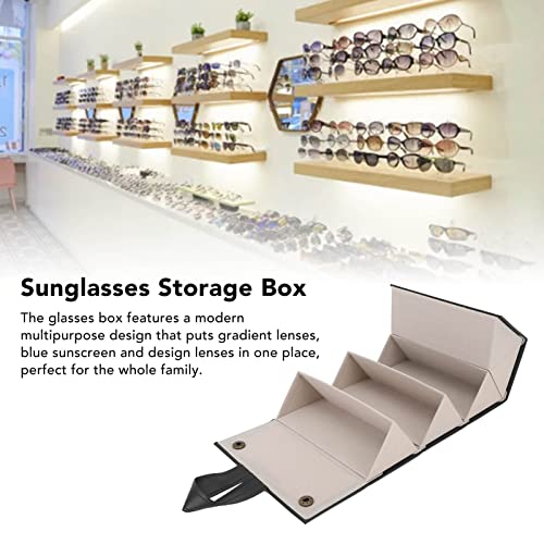 Image of Travel Sunglasses Organizer 5 Slots, Multiple Sunglasses Travel Case, Hanging Sunglasses Case, Foldable Eye Glasses Holder, Portable Eye Glasses Case, Multiple Pairs Eyeglasses Storage Box