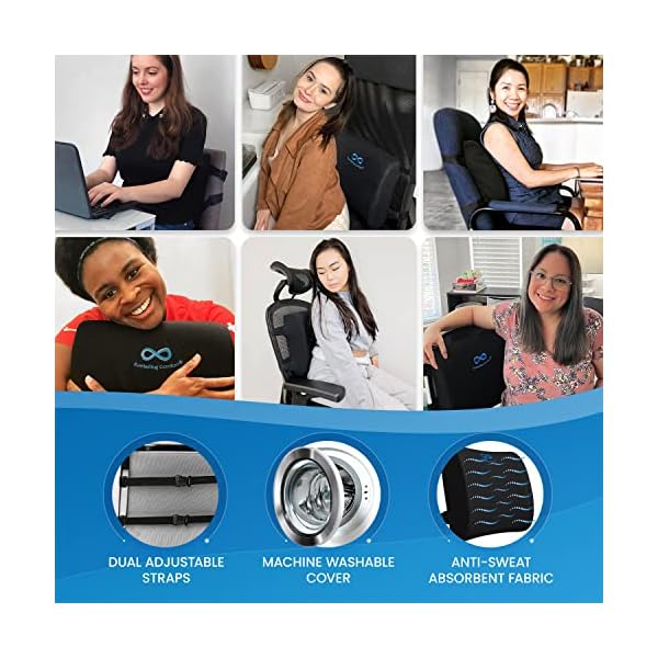 Everlasting Comfort Lumbar Support Pillow for Office Chair, Car, Desk