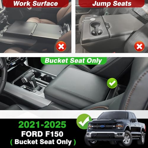 Muslogy Armrest Cover for Ford F150 2021-2025 2026, Regular Thick, Bucket by Muslogy - Used condition - Image 4