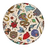 Expérience confortable : le design épais de ce tapis de souris vintage Tattoo Elements Collage assure une sensation de confort lors de l'utilisation. Il empêche efficacement le glissement de votre souris et clavier, offrant une stabilité que vous travailliez ou jouez