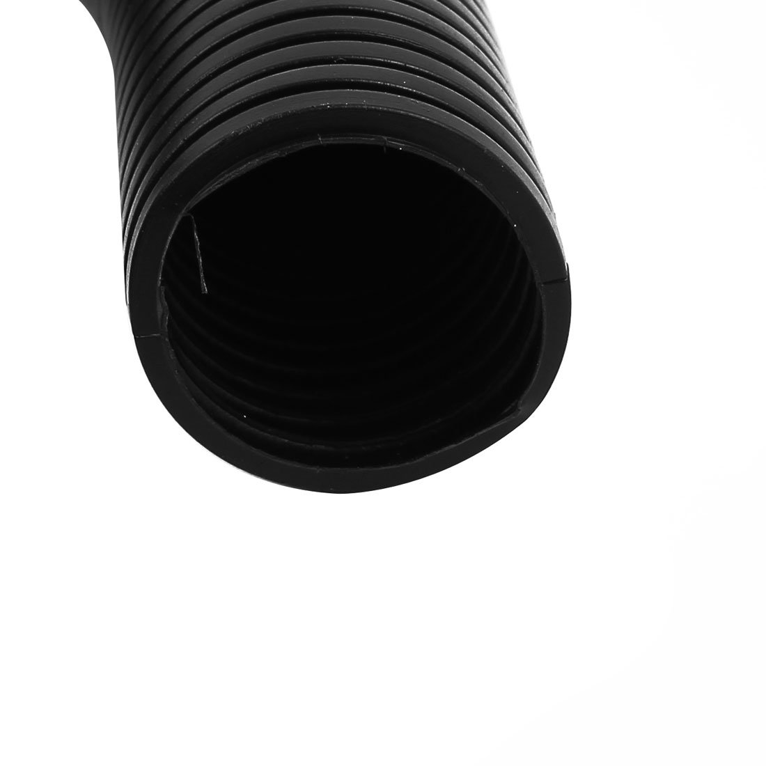 Aexit 35mm Dia Tube Fittings 2.6M Length PVC Opened Flame Retardant Corrugated Hose Microbore Tubing Connectors Tube Black