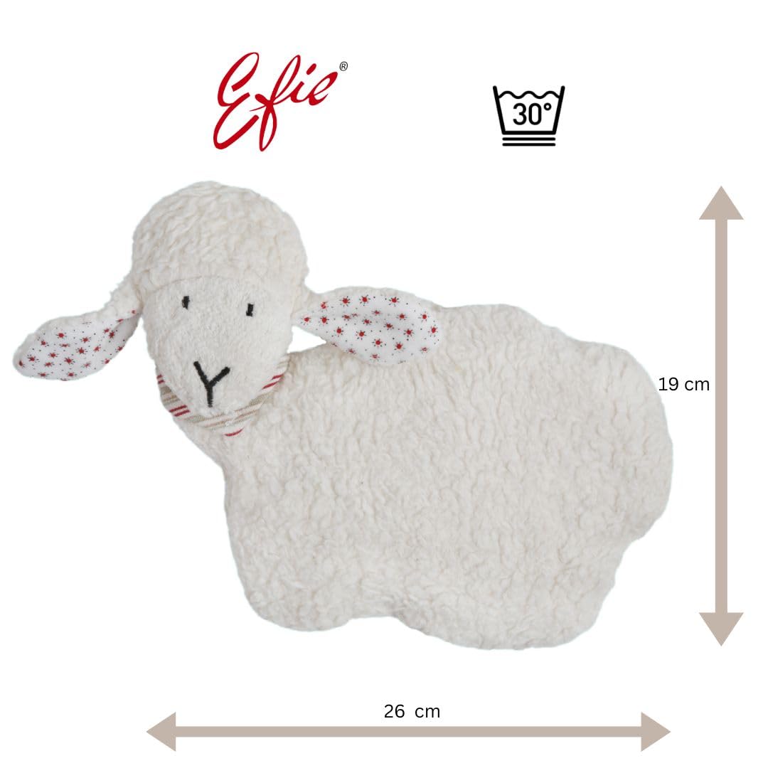 Efie Kirschkern-Bio-Wärmekissen „Schäfchen“ – 100% Baumwolle (kbA), handgefertigt in Deutschland, wohltuende Wärme für Babys & Kinder