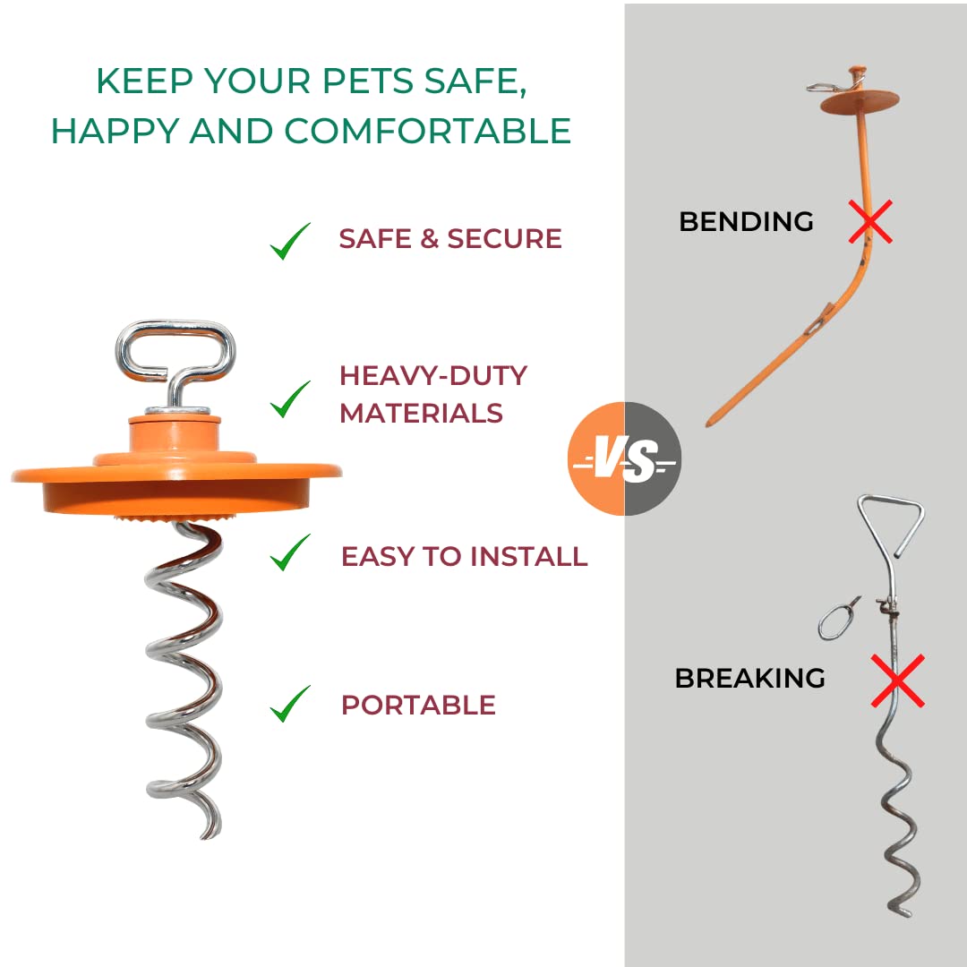 Intellileash Products Intelli-Stayk Hunde-Spannpfahl mit spezieller Surface Lock Technologie verhindert Herausziehen und Verbiegen (Intelli-Stayk with Beast Dog Surface-Lock)
