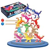 Ms.0 恐竜 スタッキング バランスゲーム ドミノ パズル モンテッソーリ 木のおもちゃ 食品衛生法安全規格試験済 PL保険加入済